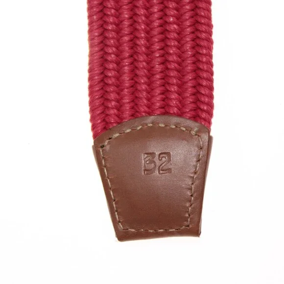 Torino NWT Braided Belt Size 32 US in Solid Red With Brown